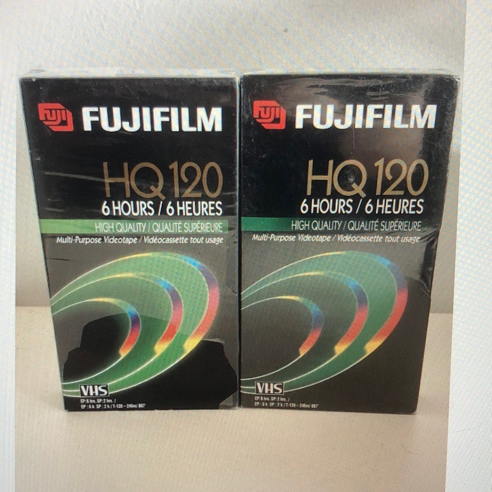 Fujifilm HQ 120 VHS Tapes - Black with Colorful Design